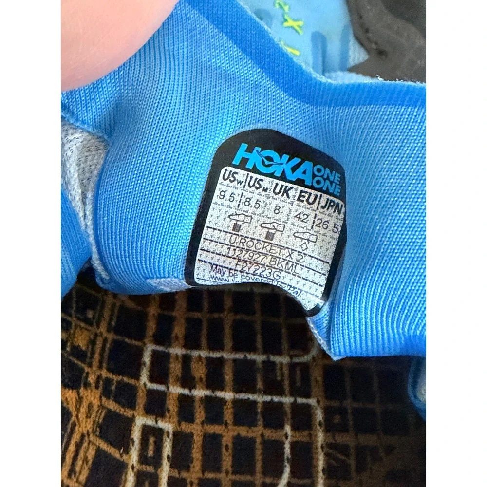 Hoka Rocket X 2 Womens 9.5 Running Shoes Black Multi Carbon Plate 1127927 BKML